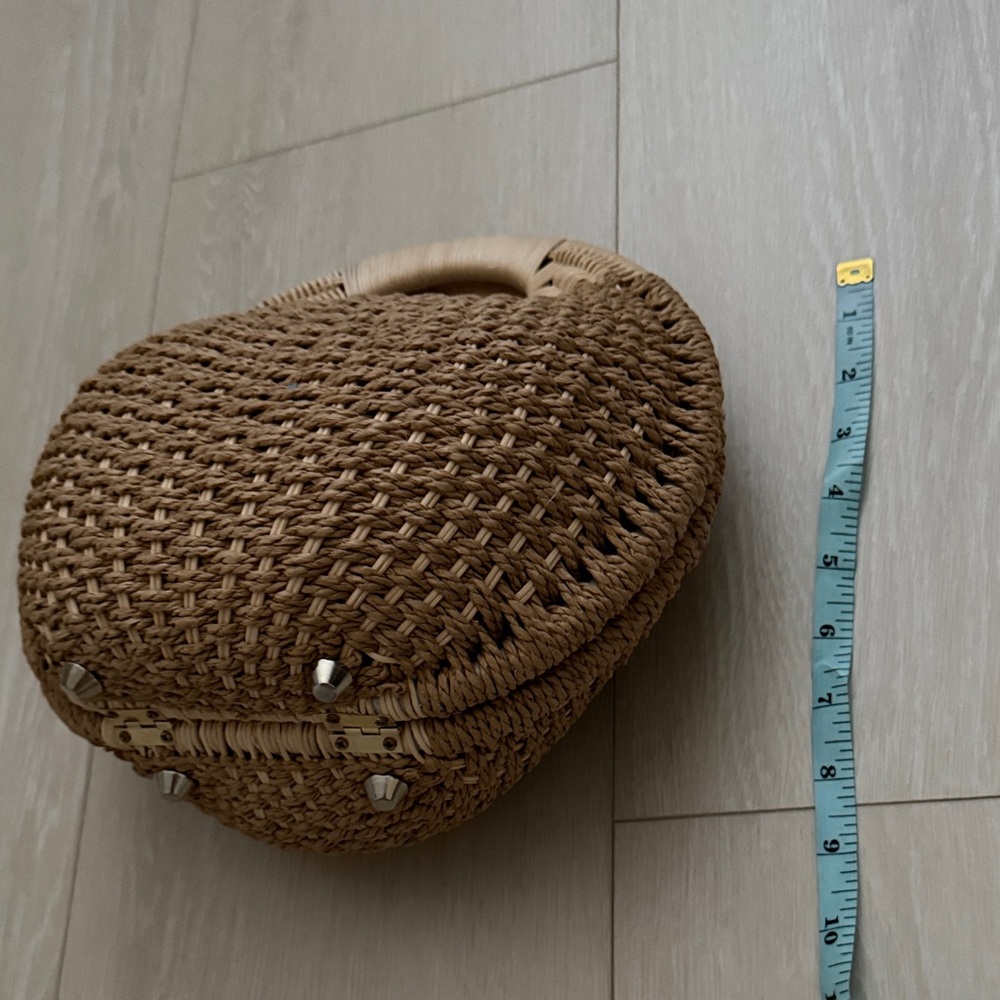 Rattan Brown Round Woven Mini Bag - Picture 9 of 11